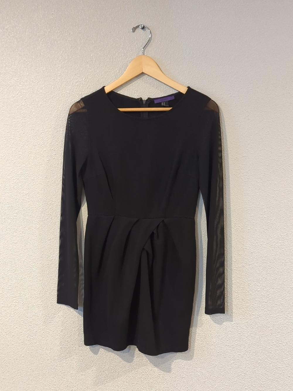 Forever 21 Black Long-Sleeve Sheer-Sleeve Dress Size Medium.